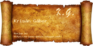 Krisán Gábor névjegykártya
